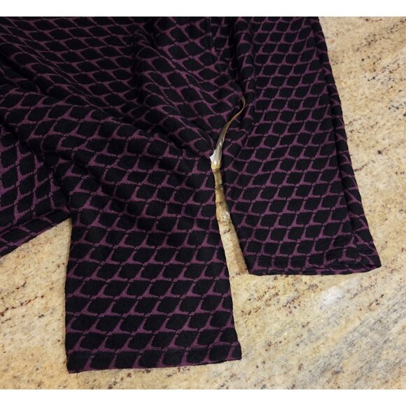 New! ECI Size L Sweater Black Purple Embellished Neck Rhinestone Geometric - Picture 14 of 16